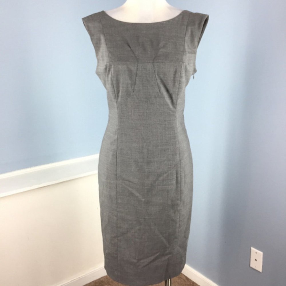 Club Monaco Wool Gray Fitted Sheath Office Dress